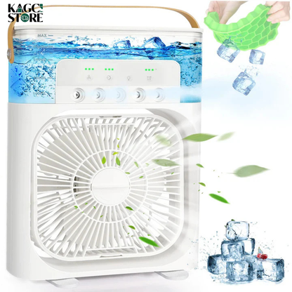 Ventilador Portátil 3 en 1 con Humidificador y Luz LED